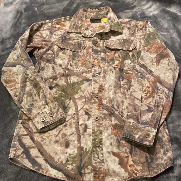 Cabela's Other - Host Pick 🎉 Cabelas zonz woodlands button up camo shirt size 10